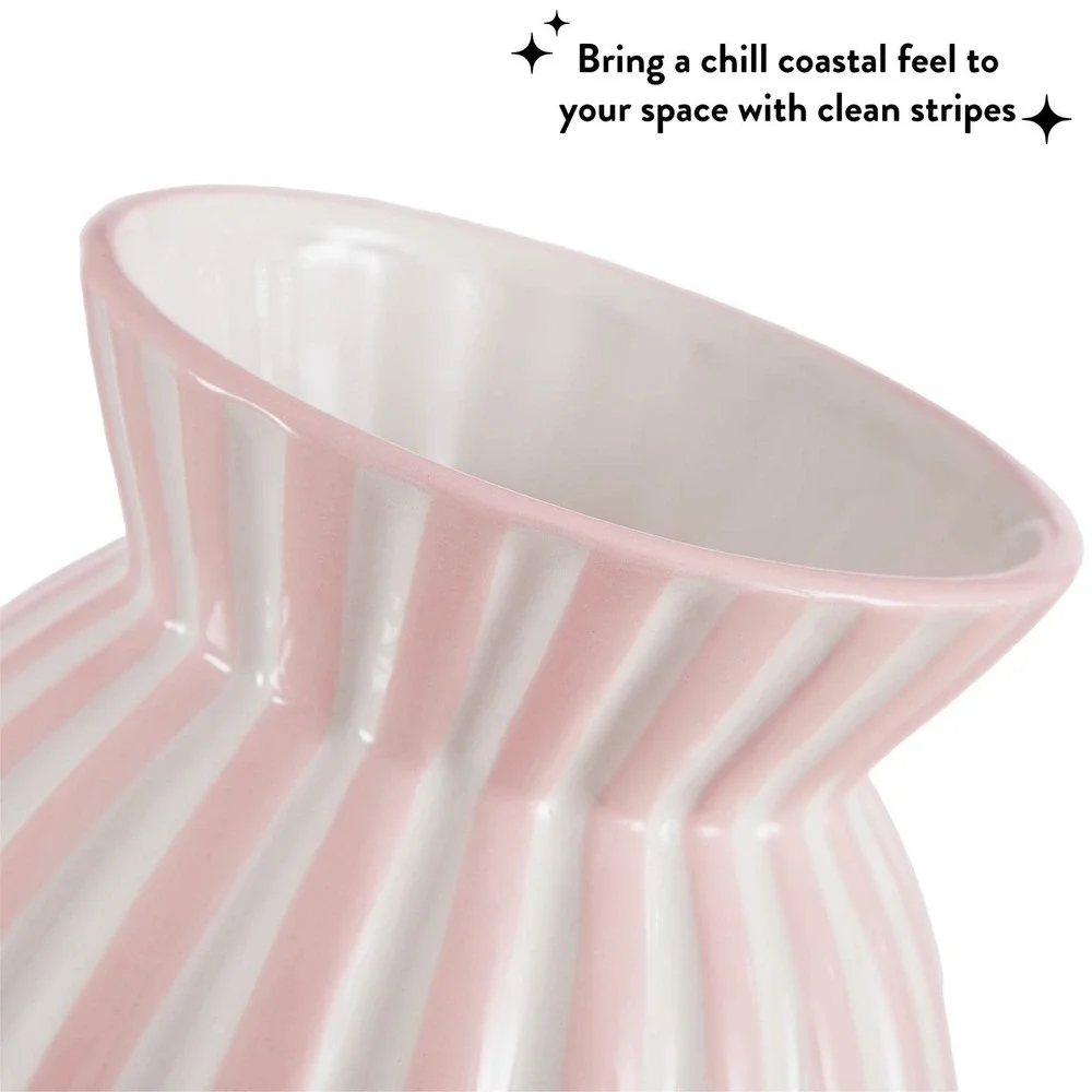 Ceramic Striped Vase Pink/White - Mainstays, Walmart‎ Spring 2026